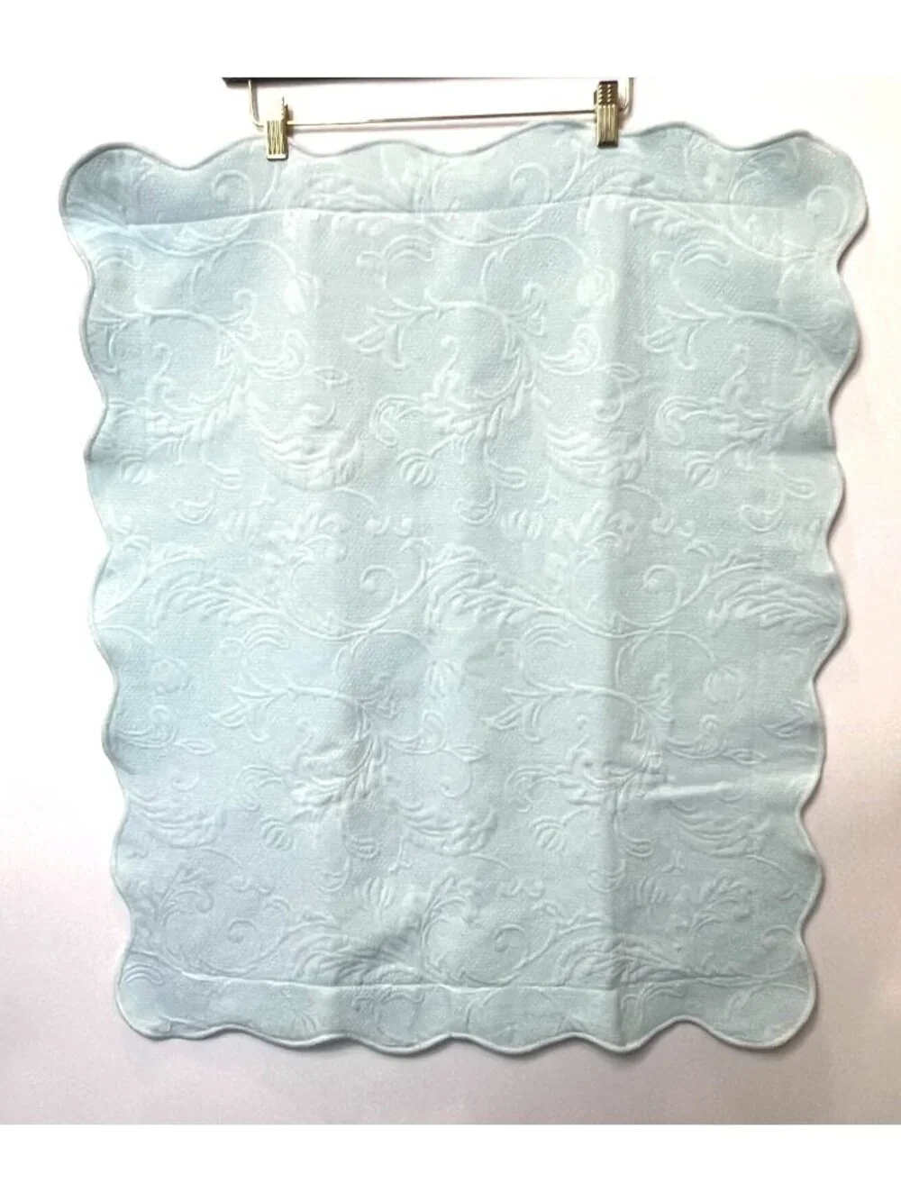 Colchas S. Domingos Baby Blue Scalloped Pillow Sham Cotton Blend Portugal 21X27